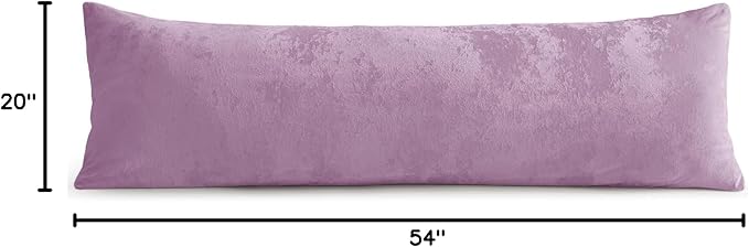 BEDELITE Velvet Body Pillow Cover with Zipper, Soft and Plush 20x54 Long Pillow Case, Velvety Smooth and Cozy Body Pillow Pillowcase for Bedroom and Couch, for All Seasons(Lavender)