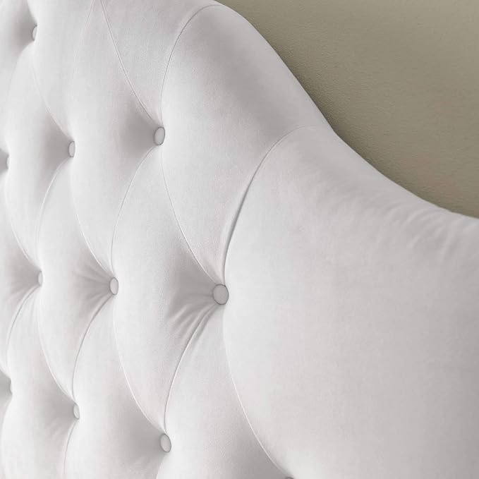 Modway Sovereign Twin Diamond Tufted Performance Velvet Headboard, White
