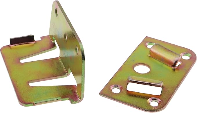 2 Sets One Piece Stamping Molding Furniture Accessories Bed Hanging Support Invisible Color Zinc Hinges Heavy Duty Cabinet Sofa Rail Bracket Slat Connector Metal Fastener
