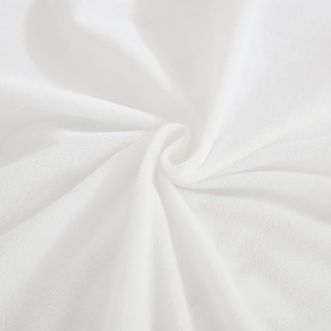 JAUXIO Faux Fur Fluffy Body Pillow Cover Luxury Textured Vertical Stripe Plush Decorative Body Pillowcase, Ultra Soft and Cozy Zipper Closure 21 x 54 Inches, White