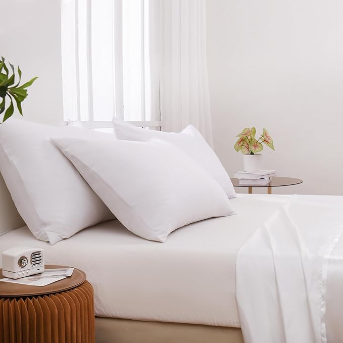 White Pillowcases Standard Size 24 Pack - Bulk Pillow Cases with Envelope Closure, Soft Brushed Microfiber Pillow Covers Hospital Hotel Airb&bs Essentials for Hosts, 20x26