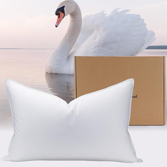 White Goose Down Pillow Luxury Hotel Bed Pillow with 100% 900+ Fill Power, Goose Feather Pillow for Sleeping, 600 Thread Count Cotton Shell, King Size- Medium, 1 Pack