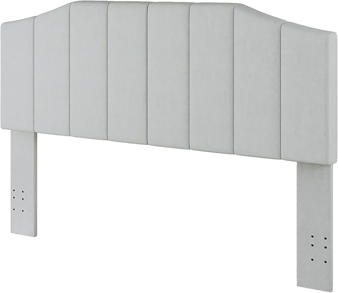 Furpopup Frosted Velvet Queen Size Headboard, Upholstered Headboard Queen/Full Size Wall Mount and Bed Frame Mount, Featuring High-Density Sponge Padding Easy Assembly Comfort Style-Light Gray
