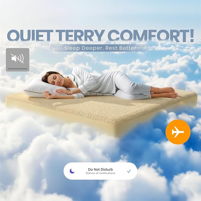Full Size Mattress Protector Waterproof, Premium 200 GSM Terry Mattress Cover, Soft & Breathable Bed Cover, Fitted Sheet Style Stretchable Deep Pockets 15" by Utopia Bedding (Beige)