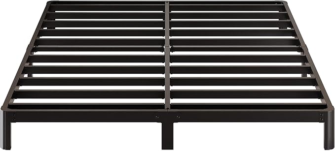 Lutown-Teen 5 Inch Low King Bed Frame with Rounded Corner Legs, 2000 LBS Heavy Duty Metal King Size Platform Bed Frame No Box Spring Needed, Noise Free, Easy Assembly, Black