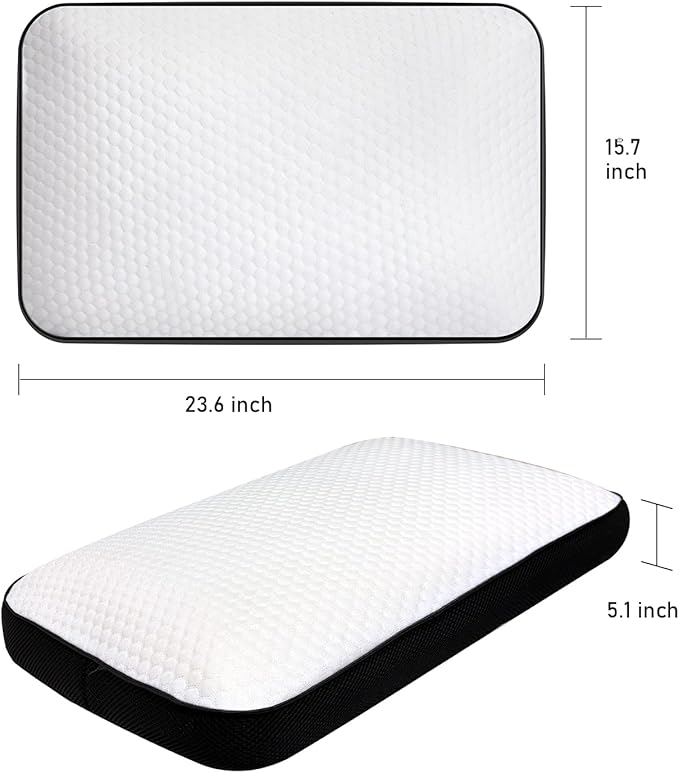 Memory Foam Pillows Standard Size Set of 2, Cooling Pillow for Sleeping with Breathable Mesh and Washable Cover, Bed Pillows for Back, Side & Stomach Sleepers