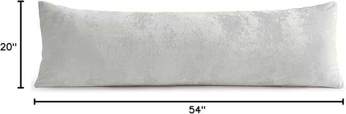 BEDELITE Velvet Body Pillow Cover with Zipper, Soft and Plush 20x54 Long Pillow Case, Velvety Smooth and Cozy Body Pillow Pillowcase for Bedroom and Couch, for All Seasons(Light Grey)