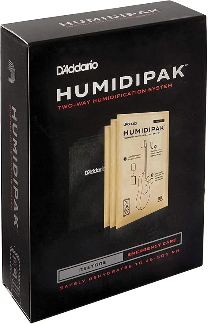 D'Addario Guitar Humidifier Kit - Humidipak Restore Kit - Automatic Guitar Humidification Conditioning System - Safely Rehydrate Guitar and Case
