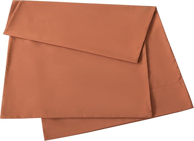 WhatsBedding Body Pillow Cover Cotton Fabric, Long Pillowcase Breathable & Skin-Friendly, Envelope Closure - Rust (20x54 inch)
