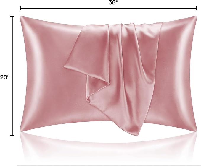 BEDELITE Satin Pillowcase for Hair and Skin, Super Soft and Cooling Similar to Silk Pillow Cases 2 Pack with Envelope Closure, Gift for Women Men(20"x36" King Size, Nostalgia)