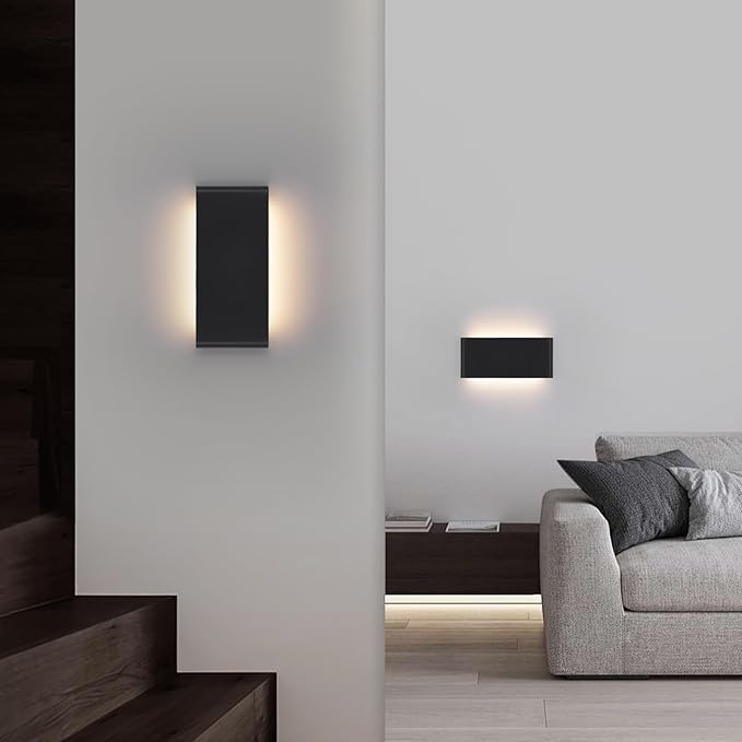 Mille Lucciole 11"Modern LED vanity light,15W Dimmable 5 CCT (3000K-6500K) Adjustable Wall Lamp,Up and Down Wall Lighting,Indoor Wall Sconce for Bedroom,Staircase,Hallway,Dressing Table, 4 Pack(Black)