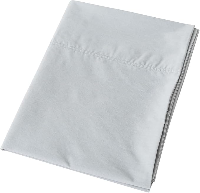WhatsBedding Body Pillow Cover Cotton Fabric, Long Pillowcase Breathable & Skin-Friendly, Envelope Closure - Light Gray (20x54 inch)