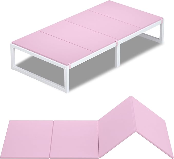 Lutown-Teen Bunkie Board Twin XL Under Mattress High-Density Polymer Bunkie Board Twin XL Size Anti-Sag, Breathable, Moisture Resistant, Noise Minimizing, Pink
