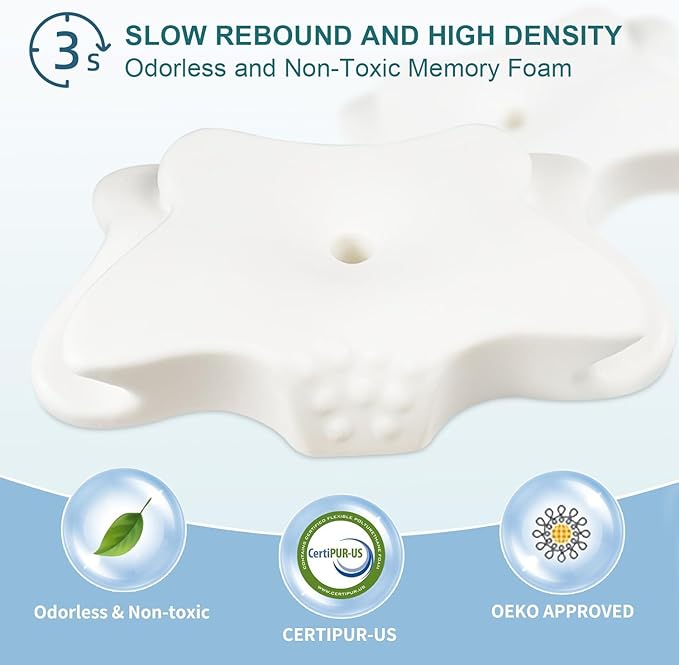 CHxxy Cervical Pillow for Neck Pain Relief, Memory Foam Pillows, Ergonomic Contour Bed Pillow, Soft for Side Sleep Stomach Sleeping and Back Sleepers-Queen Size Black&Dark Grey