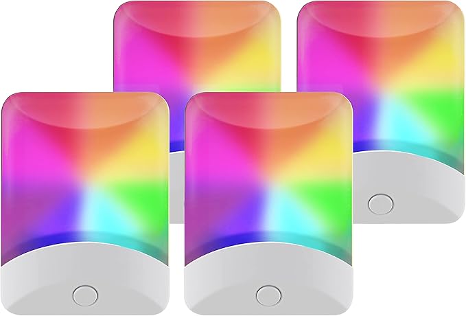 GE Color Changing LED Night Light for Kids, Dusk to Dawn Sensor, Home Decor Apartment Essentials, Wall Lights for Bedroom, Ambient Lighting, Nightlights Plug in, 50860, 4-Pack