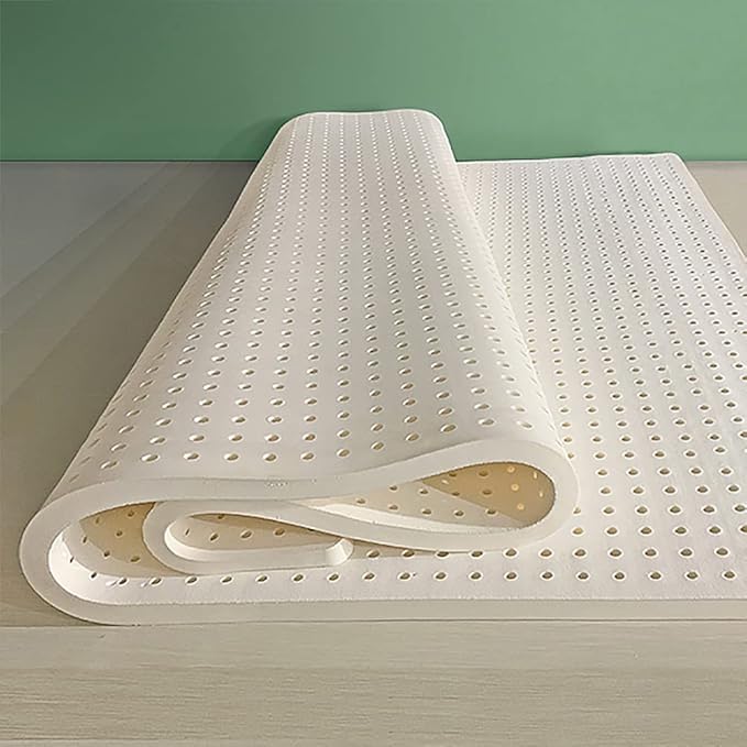 Natural Latex Mattress Topper for Back Pain Relief - Medium Firm Double Bed Topper, Pressure Relieving, Hypoallergenic, Removable Cover for Ultimate Comfort