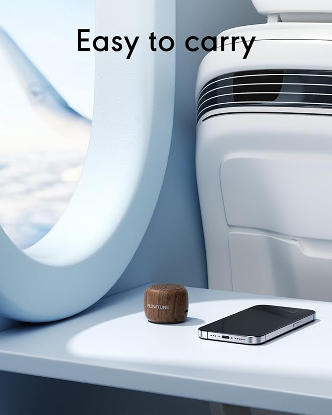 Sound Machine Flowtune White Noise Machine for Baby Adults, Mini Portable Sound Machine for Travel, 6H Timer, 18 Soothing Sleep Sounds Gift (Wood Grain)