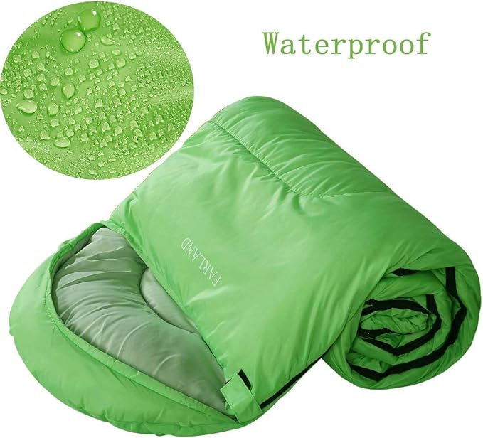 FARLAND Sleeping Bags for Adults, 3 Season Warm & Cool Weather, Lightweight Camping Sleeping Bag for Kids Family Camping Essentials with Compression Sack for Hiking