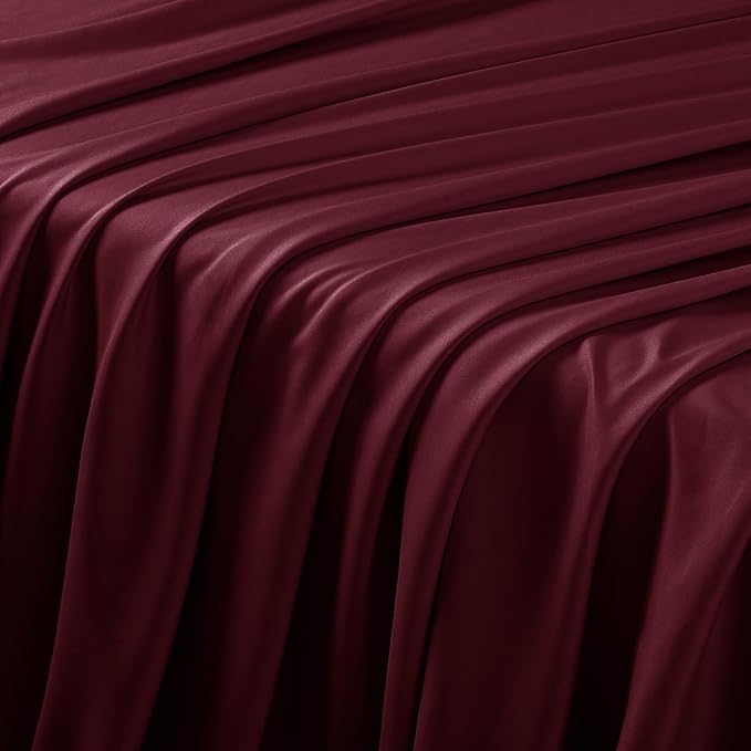 Manyshofu 4 Piece Split Head King Sheets Sets for Adjustable Bed Sheet, Flex Head Split Top King Sheets Burgundy Sheet Set - 1800 Thread Count Bedding Set with 14-16 Inch Deep Pockets