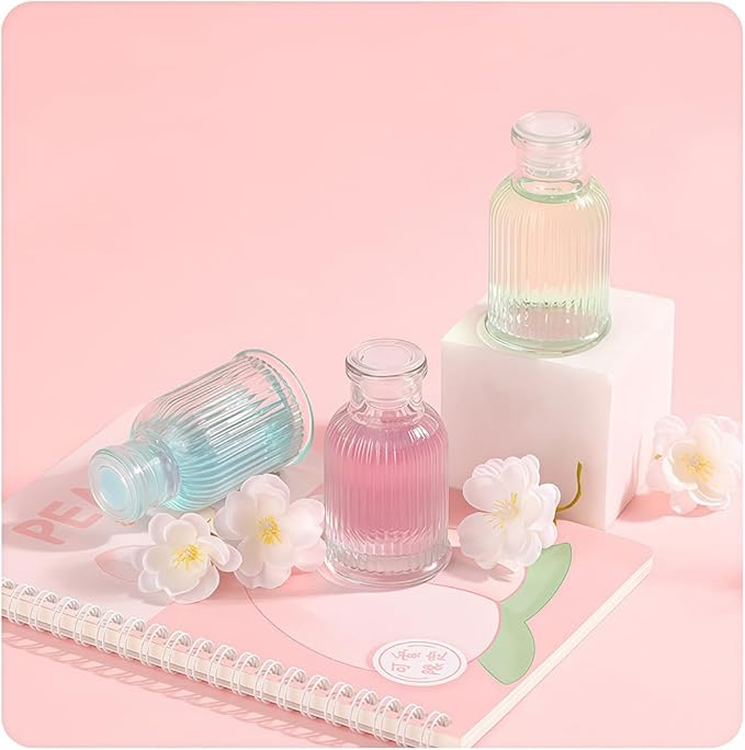 40ml/1.35oz Diffuser Bottle Glass Diffuser Jar Empty Essential Oil Glass Diffuser Bottles Aromatherapy Jar Decorative Bottles Fragrance Accessories for Crafts Decor