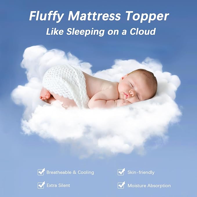 CYMULA Twin Mattress Topper, Extra Thick Plush Soft Mattress Pad, Pillow Top Mattress Topper with Deep Pocket