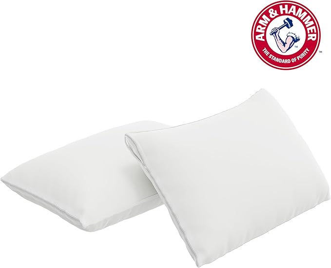 Arm & Hammer Cooling Comfort Zippered Pillow Protector, 2-Pack, Standard/Queen