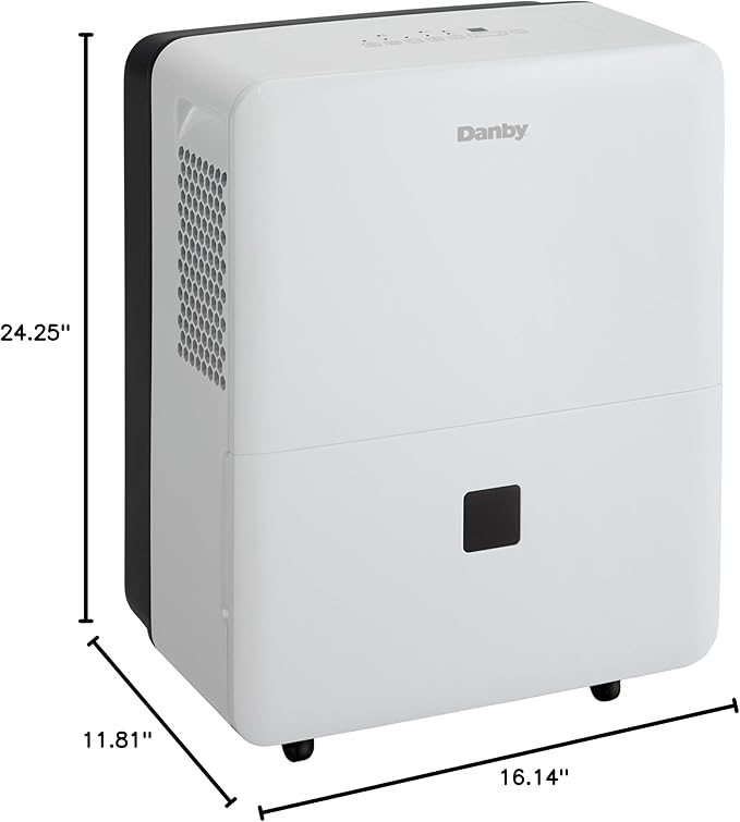 Danby DDR040BJ2WDB 40 Pint Dehumidifier with Smart Dehumidify in White ENERGY STAR Most Efficient 2022 Recognition