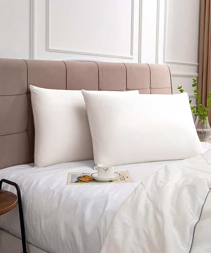 Warmstar Cotton Pillow Cases Queen Size Set of 2, 600 Thread Count Pillowcases 20x30 Inches, Soft Long Staple Cotton Pillowcases Breathable with Envelope Closure,White