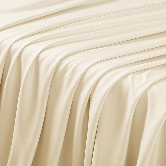 Manyshofu 4 Piece Split Head California King Sheets Sets for Adjustable Bed Sheet, Flex Head Split Top Cal King Sheets Beige Sheet Set - 1800 Thread Count Bedding Set with 14-16 Inch Deep Pockets