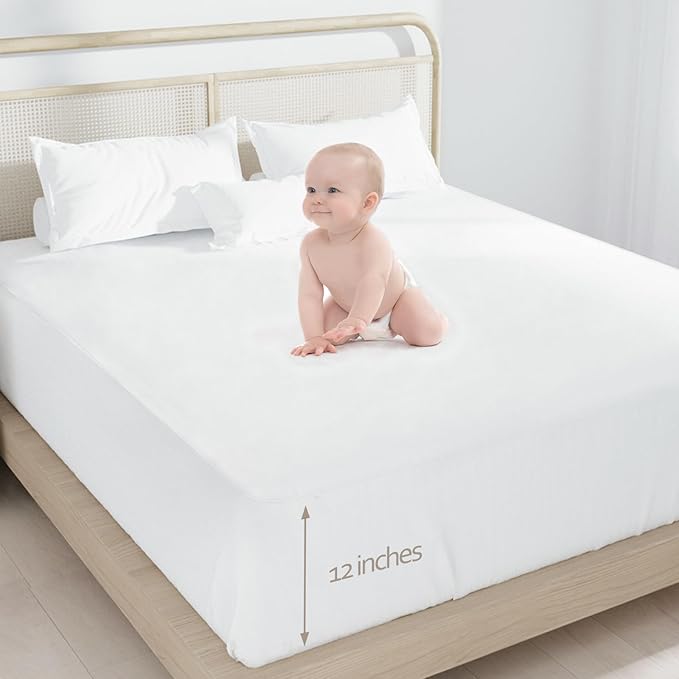 Twin Fitted Sheet Only, Twin Size Sheets for Kids Up to 12 Inches Deep Procket, Single Bed Mattress Sheets Stretchable Breathable Cover for Air Mattress, White