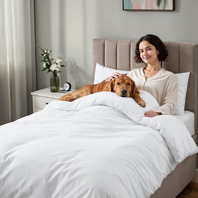 Utopia Bedding Duvet Cover Twin with Fitted Sheet (39x75) - 2 Pillow Case (20x30)- All Season Luxury Bed in a Bag with Zippered Duvet Cover - No Comforter (White)