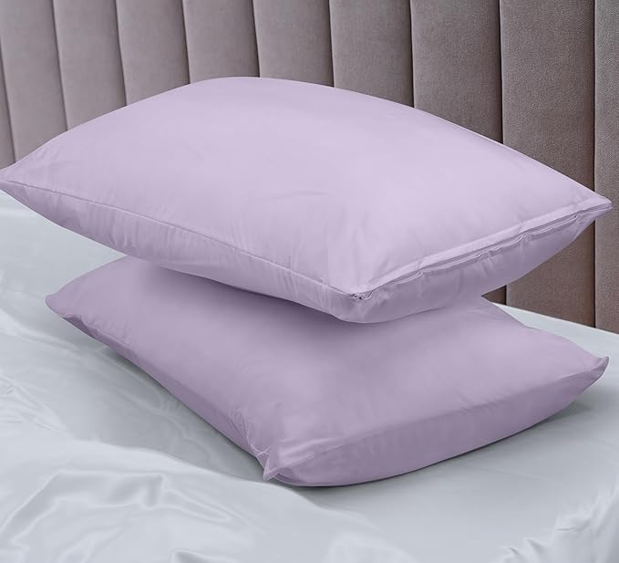 Utopia Bedding Premium 100% Waterproof Pillow Protectors with Zipper King Size (Set of 2), Bed Bug and Dust Mite Proof Zippered Pillow Covers, Pillow Encasement Cases, Lavender
