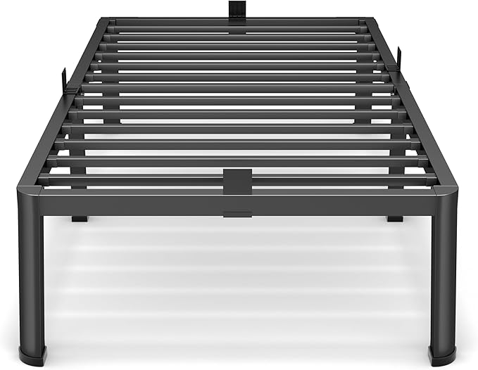 Superay 18 Inch Twin Size Metal Platform Bed Frame with Round Corners, Storage Space Under High Bed Frame-Heavy Duty Steel Slats Support, Noise Free - Easy Assembly - No Box Spring Needed