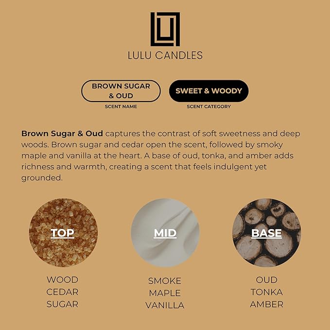 Aroma by Lulu - Brown Sugar & Oud - Luxury Fragrance Oil for Waterless Cold Air Diffusers - Aromatherapy Fragrance Oil Blend for The Home or Office