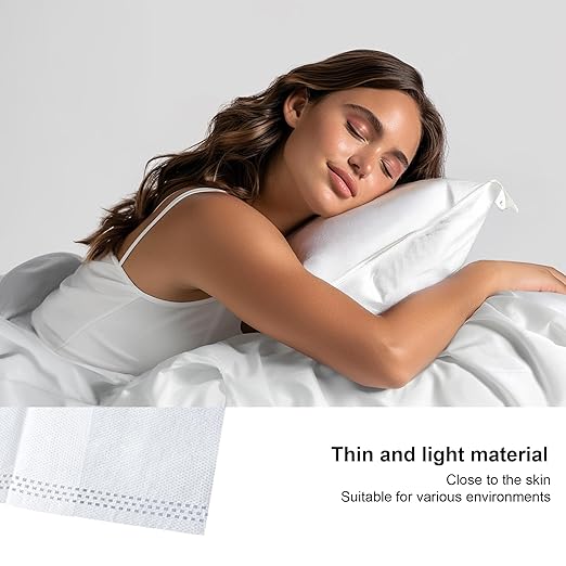 Disposable Pillow Case Covers(Pack of 100),Bulk Pillow Cases for Medical Hospital Travel,Paper Pillow Cases Disposable 21” Width x 30”Length (White)