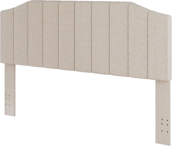 Furpopup King Size Headboard Only, Linen Upholstered Headboard King/California King Size Wall Mount and Bed Frame Mount, Featuring High-Density Sponge Padding Easy Assembly Comfort Style-Beige