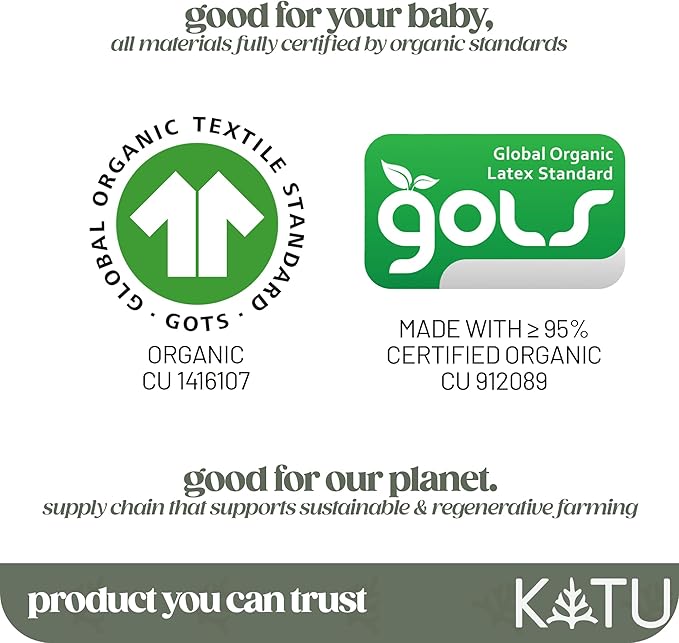 KATU 100% Organic Latex+Coconut 2-Stage Crib Mattress for Infant/Newborn/Toddler Safe Non-Toxic Hypoallergenic Breathable GOTS GOLS w