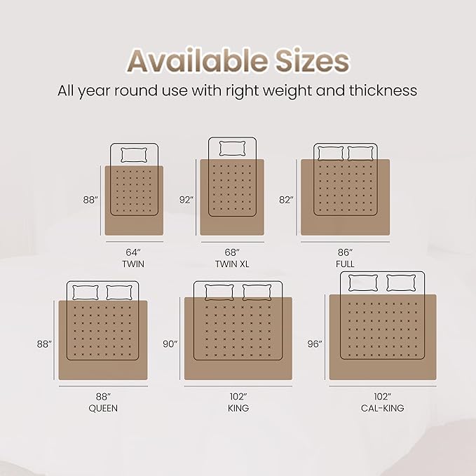Utopia Bedding King Comforter Duvet Insert, Quilted Beige Comforter with Corner Tabs, Box Stitched Down Alternative Comforters King Size 90 x 102 inches