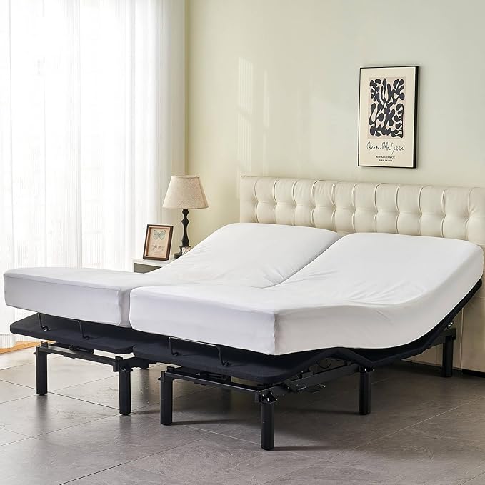 Waterproof Split Queen Mattress Protector for Adjustable Beds 30x80 (2PCs) Soft Cooling Jersey Fitted Matress Cover