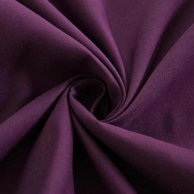 Merryword Dark Purple Pillowcases King Size Ruffled Pillow Shams Set of 2 Cute Pillowcases Purple Shabby Chic Pillow Cover 2 Pack