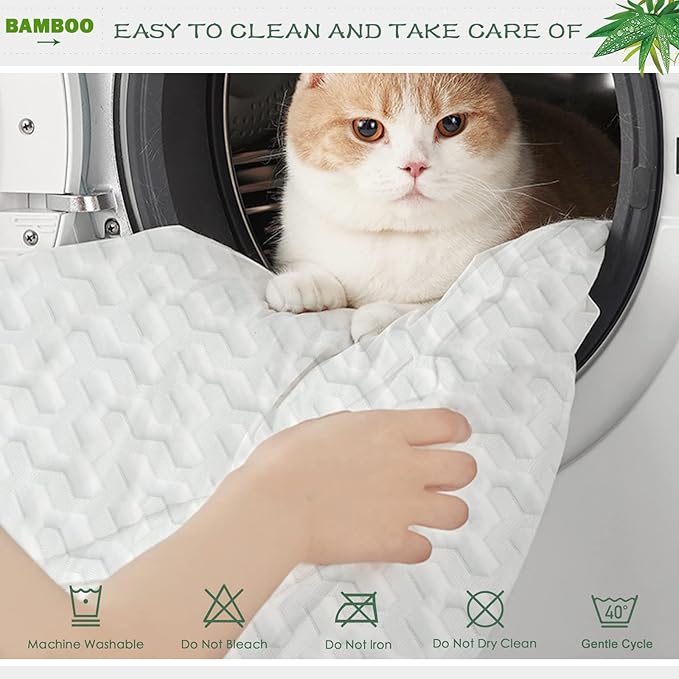 GRT Full Size Waterproof Mattress Protector Rayon Bamboo - 3D Air Fiber Cooling Mattress Protector Cover, Breathable Mattress Pad Noiseless 8''-21'' Deep Pocket Machine Washable