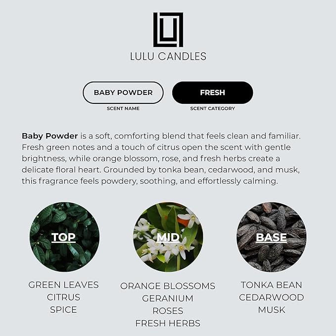 Aroma by Lulu - Baby Powder - Luxury Fragrance Oil for Waterless Cold Air Diffusers - Aromatherapy Fragrance Oil Blend for The Home or Office