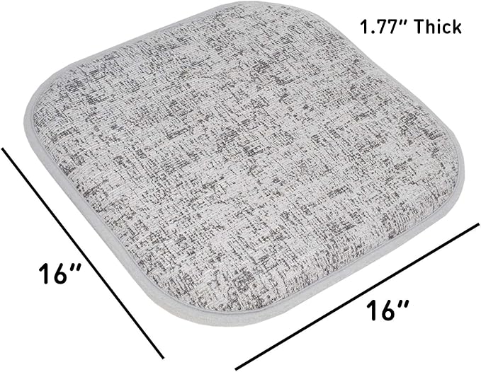 Sweet Home Collection Chair Cushion Memory Foam Pads Honeycomb Pattern Slip Non Skid Rubber Back Rounded Square 16" x 16" Seat Cover, 12 Pack, Broadway Blue/Black