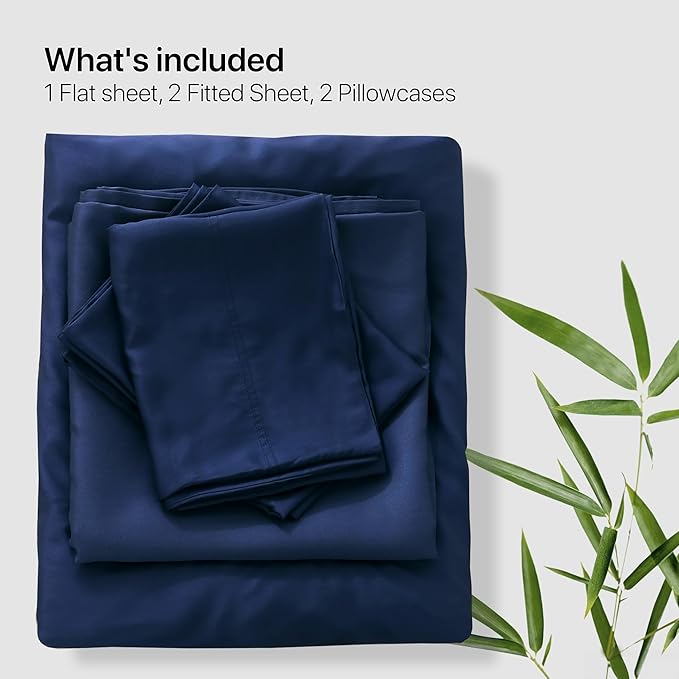 NATUREFIELD Split King Sheets Set (5pc) for Adjustable Bed, 100% Rayon from Bamboo Cooling Sheets, Twin XL Fitted Sheets, Deep Pocket Hotel Luxury Bedding