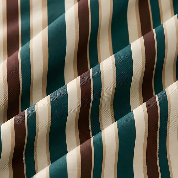 Merryword Body Pillowcases, 100% Cotton Body Pillow Cover, Green Striped Pillowcases, Luxury Linen Like Pillowcase, Soft Breathable Cabana Stripes Pillow Cover