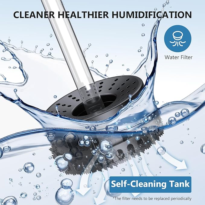 Humidifiers for Bedroom Large Room with 7L/1.85Gal Room Humidifier for Bedroom Large Humidifier, Smart App & Remote Control, 4 Mist Levels Humidifiers Midnight