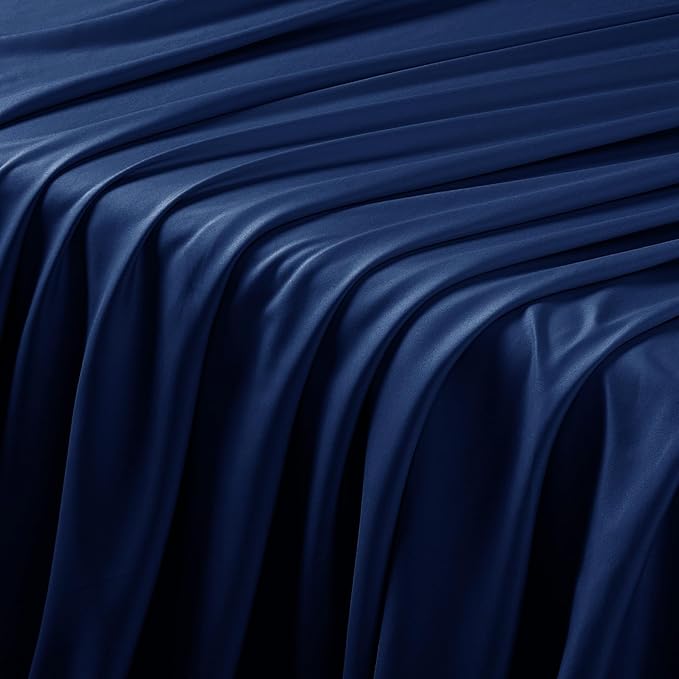 Manyshofu 4 Piece Split Head King Sheets Sets for Adjustable Bed Sheet, Flex Head Split Top King Sheets Navy Blue Sheet Set - 1800 Thread Count Bedding Set with 14-16 Inch Deep Pockets