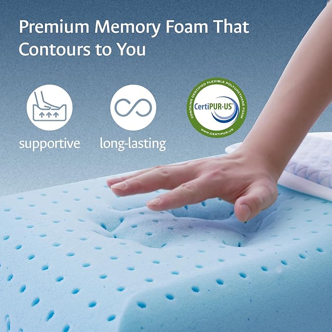 Ultra Slim Cooling Pillow for Stomach and Back Sleepers 2.75 Inch, Support Gel Memory Foam Pillow for Neck Shoulder Pain Relief, Low Loft Thin Flat Bed Pillow for Sleeping Standard Size, Travel Kids