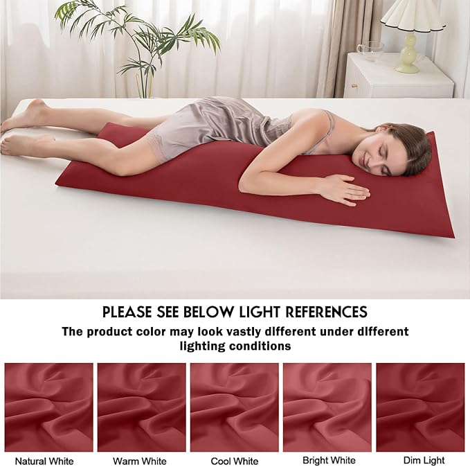 Pillowcases Body Size,Cooling Viscose Body Pillow Cover with Zipper Closure, Cool & Breathable Pillow Cover for Hot Sleepers and Night Sweats, 20" x 54"