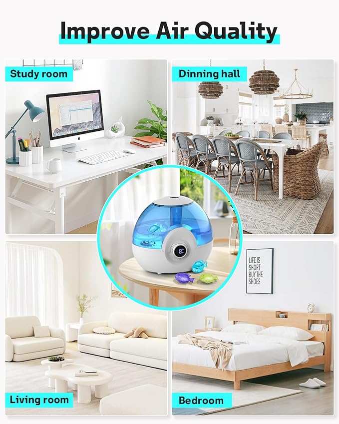 Leemone Humidifier Cleaning Fish for Humidifiers & Fish Tanks, 6 Pack Humidifier Cleaner, Purifies Water, Prevents Hard Water Build Up, Reduces Scale